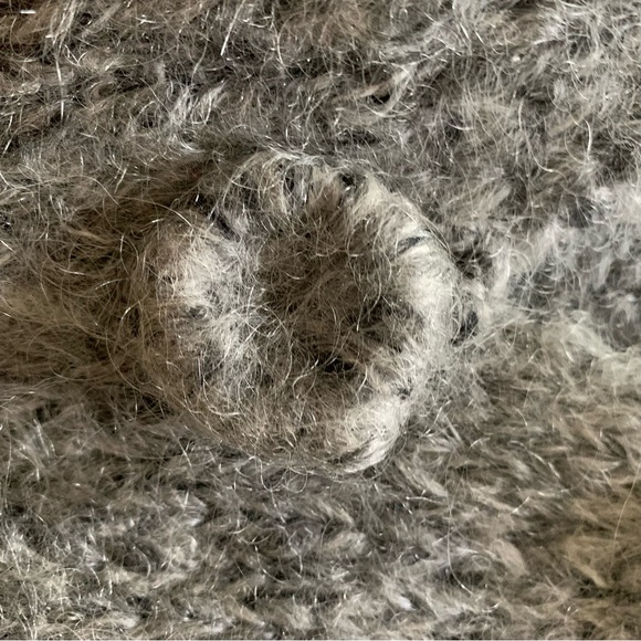 Free People Grey Wool blend Cardigan with Rose buttons Size Small - Picture 3 of 10